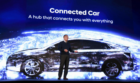 LAS VEGAS, NV - JANUARY 04: Hyundai Motor Co. Vice Chairman Euisun Chung speaks during a press event for CES 2017 at the Mandalay Bay Convention Center on January 4, 2017 in Las Vegas, Nevada. CES, the world's largest annual consumer technology trade show, runs from January 5-8 and is expected to feature 3,800 exhibitors showing off their latest products and services to more than 165,000 attendees. Ethan Miller/Getty Images/AFP