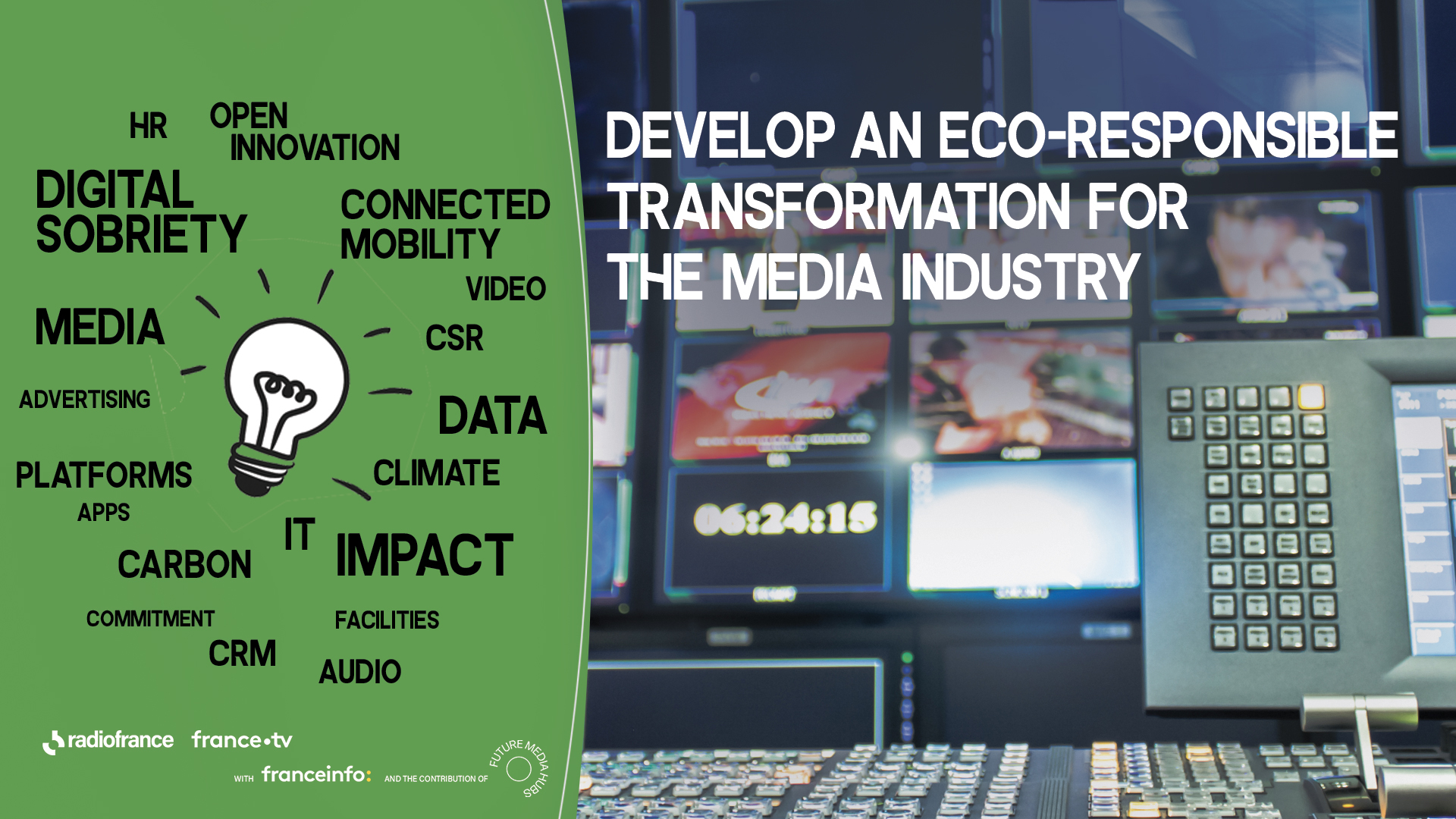 Image d'illustration du challenge "Develop and eco-reponsible transformation for the media industry"